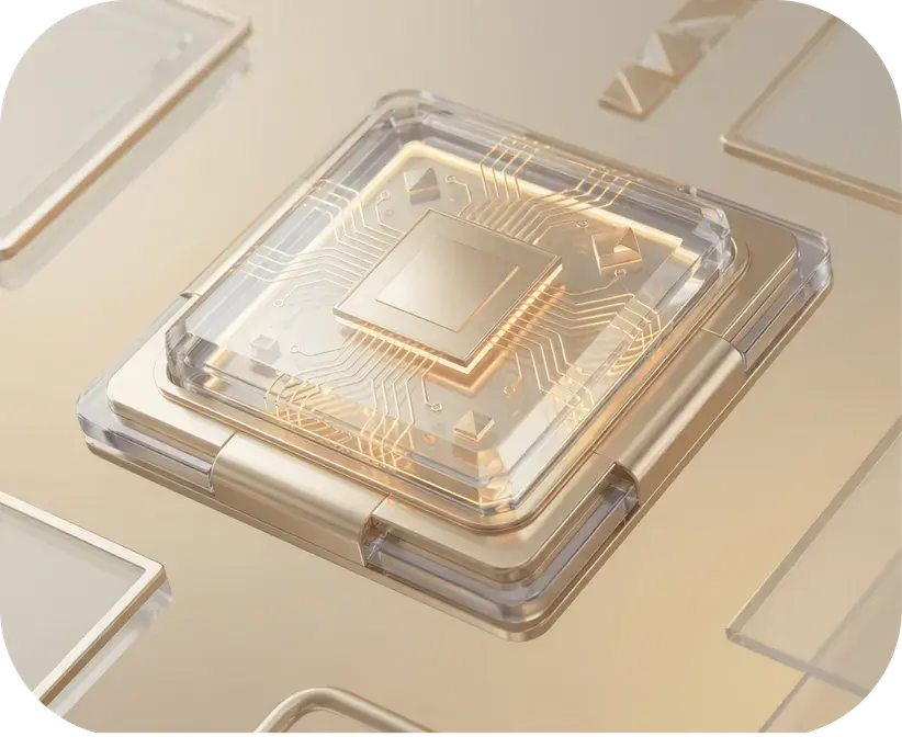 Data protection illustration with encrypted chip
